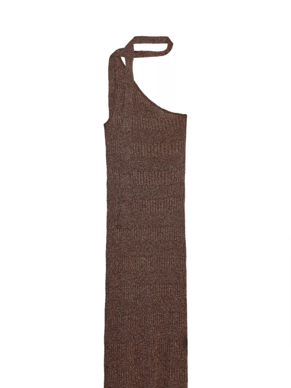 Zara Brown One-Shoulder Midi Dress